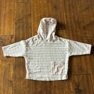 Easy Peasy Girls 3-6 Month Hoodie Shirt Top Pink Striped Rayon